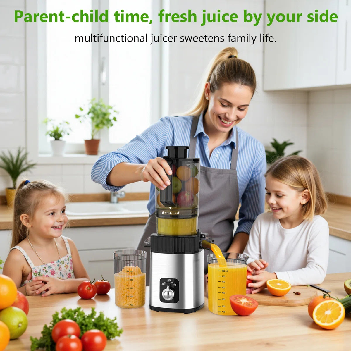 Cold Press Juicer With 4.4" Extra-Wide Feed Chute – Slow Masticating Electric Juicer For Whole Fruits & Vegetables, Delivers 35% Higher Juice Yield & 98% Nutrient Retention, Easy Assembly & Dishwasher-Safe Cleaning, Ultra-Quiet 65Db Operation