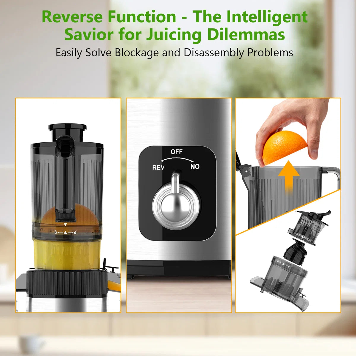 Cold Press Juicer With 4.4" Extra-Wide Feed Chute – Slow Masticating Electric Juicer For Whole Fruits & Vegetables, Delivers 35% Higher Juice Yield & 98% Nutrient Retention, Easy Assembly & Dishwasher-Safe Cleaning, Ultra-Quiet 65Db Operation