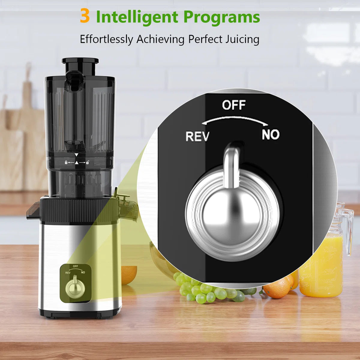 Cold Press Juicer With 4.4" Extra-Wide Feed Chute – Slow Masticating Electric Juicer For Whole Fruits & Vegetables, Delivers 35% Higher Juice Yield & 98% Nutrient Retention, Easy Assembly & Dishwasher-Safe Cleaning, Ultra-Quiet 65Db Operation