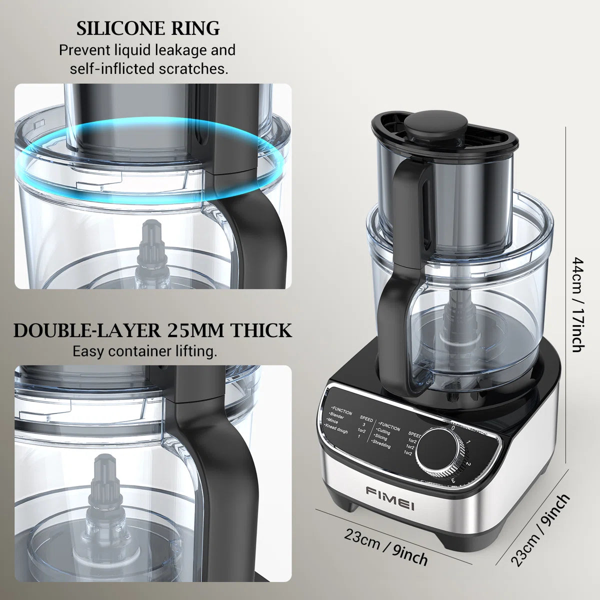 Food Processor Chopping & Blender Combo, Versatile Blades For Slicing, Shredding, Large Caliber, 12-Cup 600W