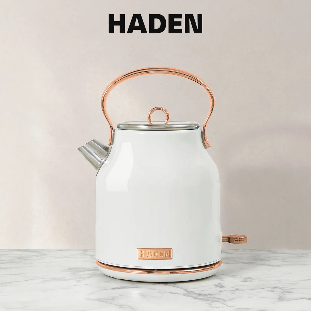 Haden Heritage 4 Slice Wide Slot Toaster with Heritage 1.7L Home Electric Kettle