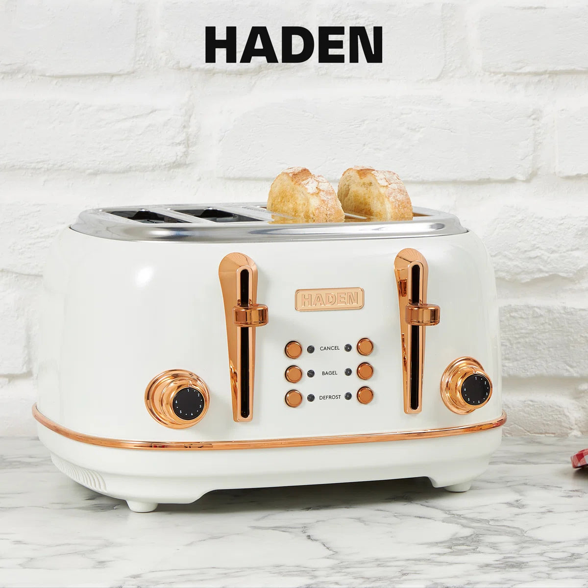 Haden Heritage 4 Slice Wide Slot Toaster with Heritage 1.7L Home Electric Kettle